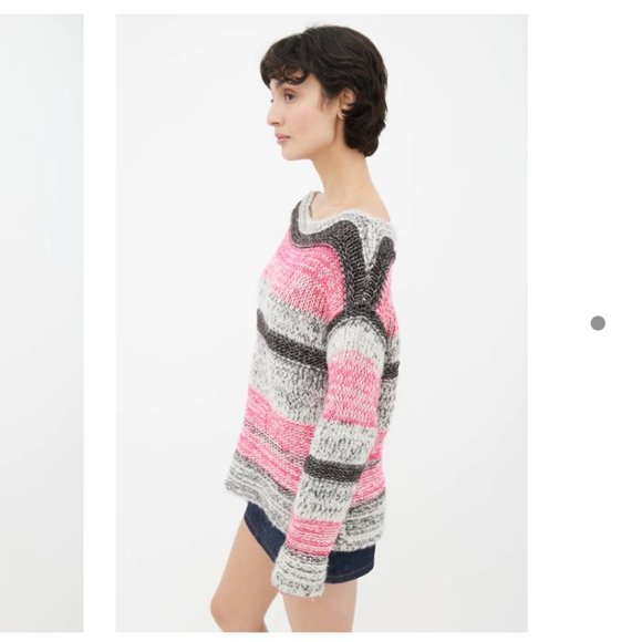 Etoile Isabel Marant Pit Striped Bateau Sweater in Fuchsia - Picture 7 of 7